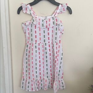 Janie and Jack White Sundress with Pink & Green Prints